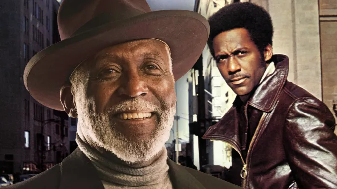 Two views of Richard Roundtree. On the left, at 78 years old, on the right, in his 20s during the height of his "Shaft" fame.